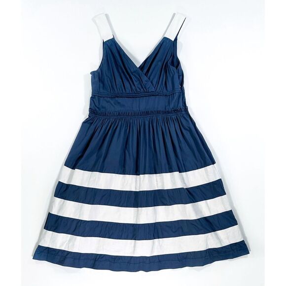 Joules Womens Size 6 July Ruffle Striped Nautical Sleeveless Dress in Blue - Picture 1 of 10